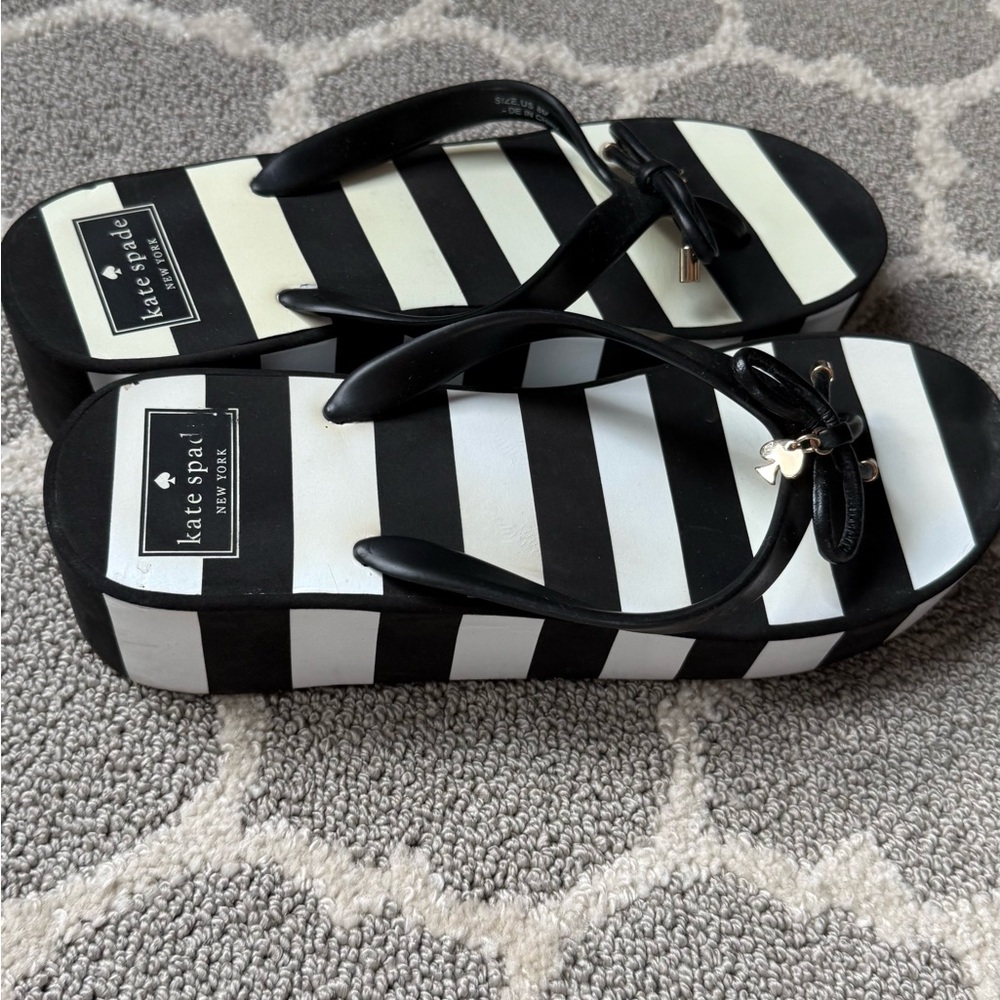 Kate Spade Monochrome Striped Sandals